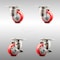 Service Caster 3 Inch 316SS Red Polyurethane Wheel Swivel Top Plate Caster Brakes SCC, 2PK SCC-SS31620S314-PPUB-RED-2-TLB-2 - alternate 1